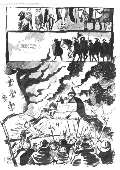 Anioł stróż — strona komiksu Artura Biernackiego
