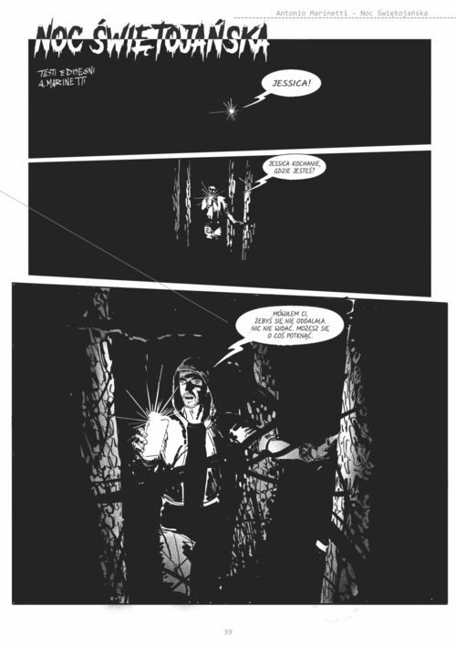 Noc Świętojańska — strona komiksu Antonia Marinettiego