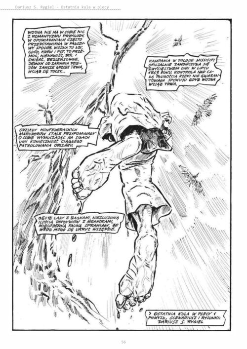 Ostatnia kula w plecy — strona komiksu Dariusza S. Rygla